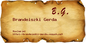 Brandeiszki Gerda névjegykártya